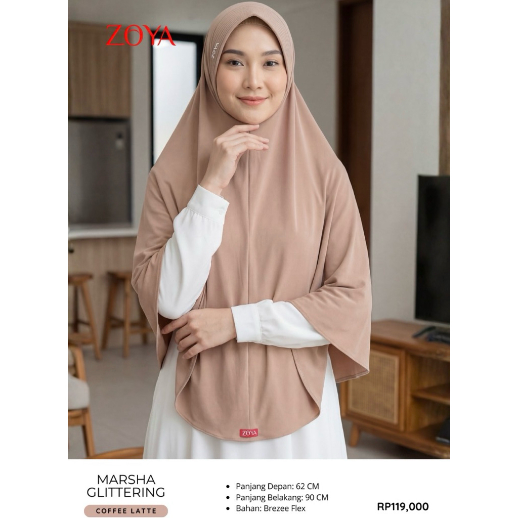 Bergo Zoya Marsha Glittering - bergo syar’i zoya