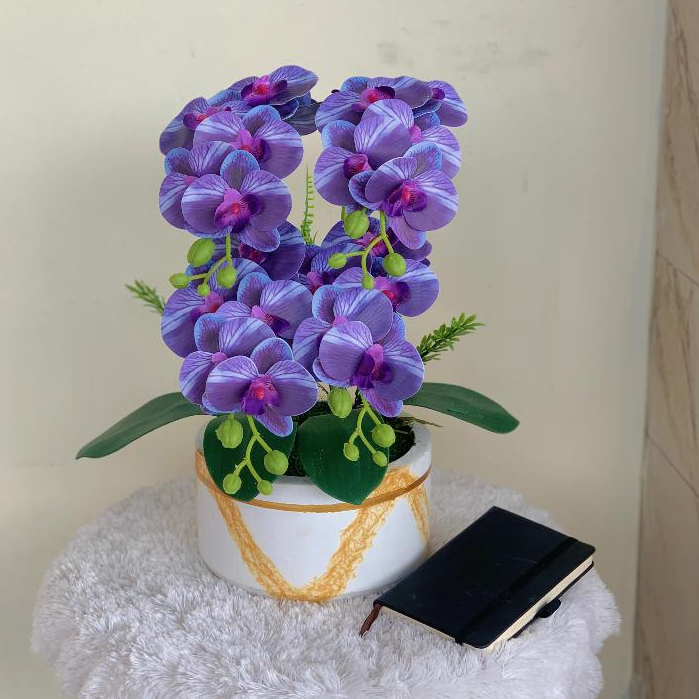 BUNGA ANGGREK BULAN LATEX Cabang 4 Hiasan Meja Dekorasi Meja Estetik