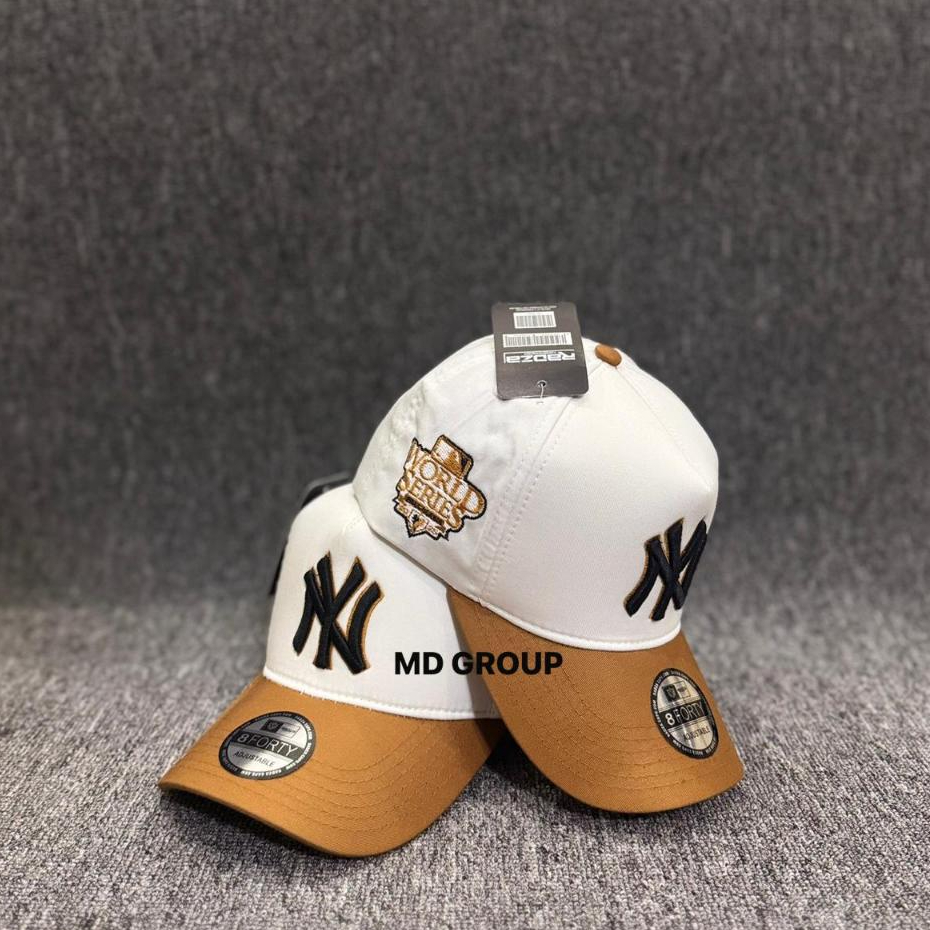 GOODFASH.ID_Topi Baseball Pria New York Yankees World White/Brownze Series High Quality Adjustable