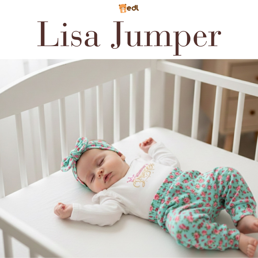 EDL Baby - Jumper Romper Turban Bayi Perempuan usia 0-12 bulan / Lisa Jumper