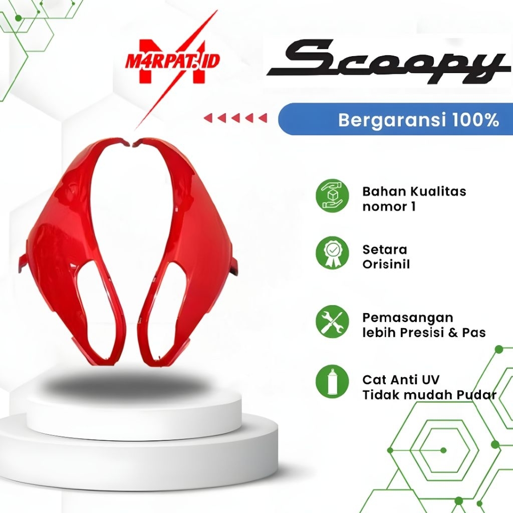 sayap scoopy fi k16 2013 2014 2015 2016 kanan kiri merah glossy sayap tebeng kap samping  luar kiri 