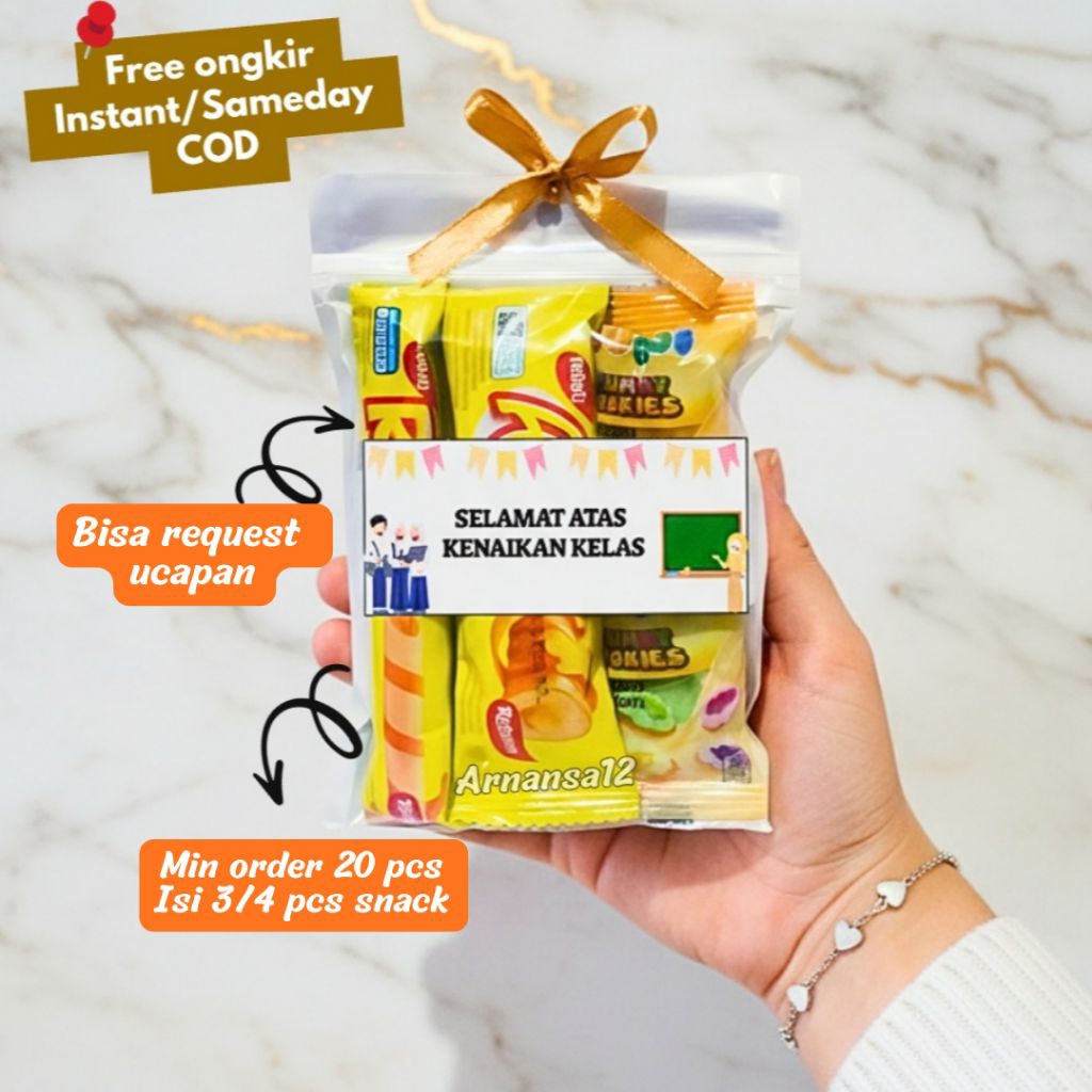 [ READY LANGSUNG KIRIM ] Paket Hampers Mini Goodie Bag Snack Ulang Tahun Tema Warna Kuning Bisa Requ