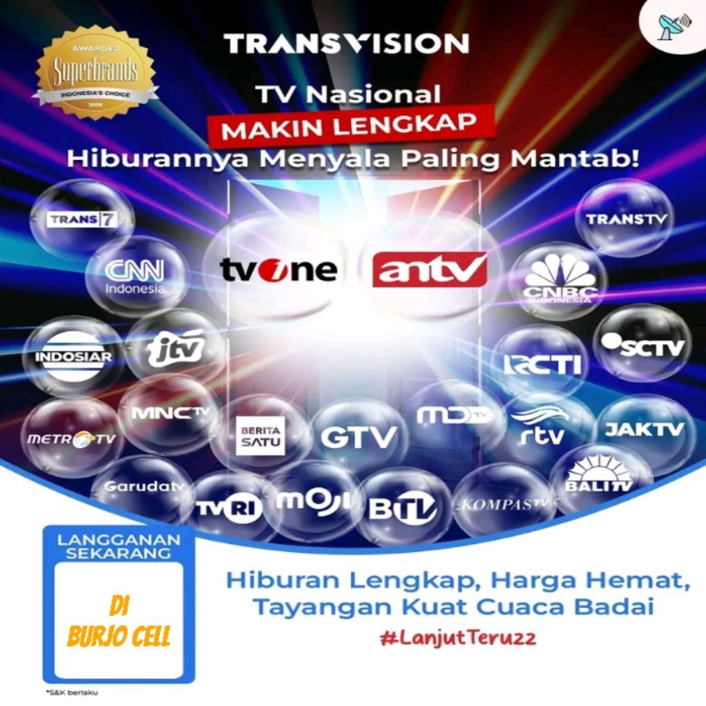 Promo Paket Nusantara HD Transvision 30-180hari Siaran Nasional SCTV INDOSIAR TRANSTV TRANS7 MNCTV R