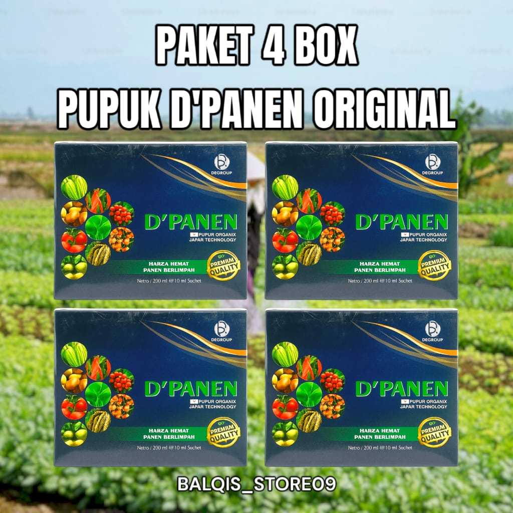 Paket 4 Box (72 sachet) Pupuk D'Panen Pupuk Organik Japan Technology Original D'booster