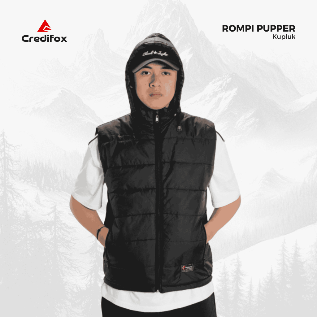 CREDIFOX Vest rompi pria / fest rompi / rompi gelembung dan topi / rompi vest pria / vest gelembung 
