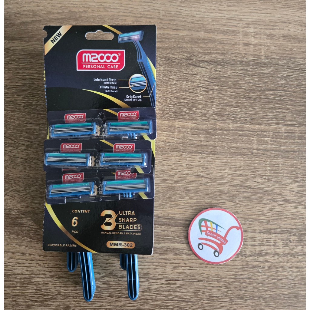 Pisau Cukur 3 mata pisau isi 6 Pcs M2000