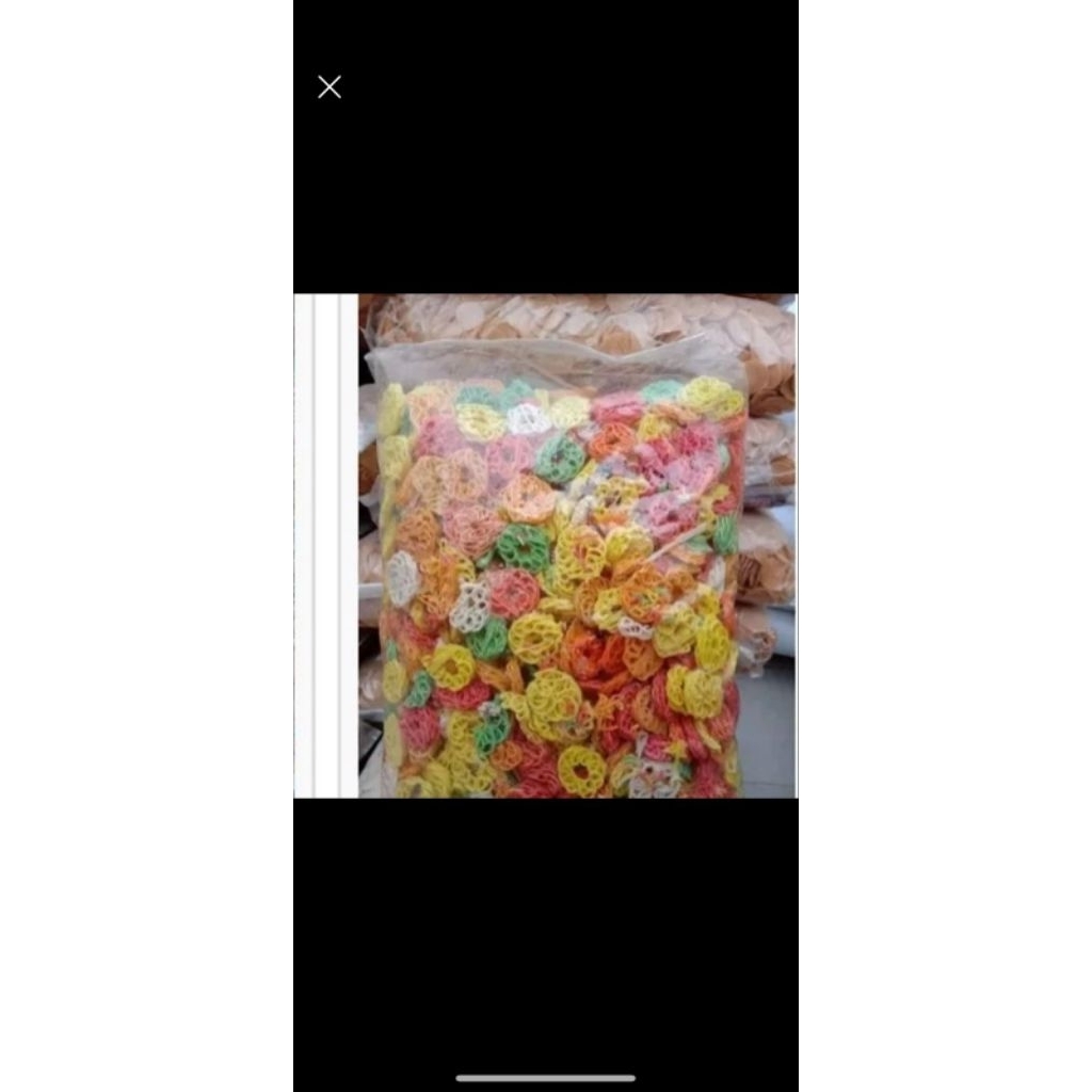 Krupuk Mawar warna 5 bal / Krupuk Seblak mawar warna 5 kg / krupuk mawar warna Bal