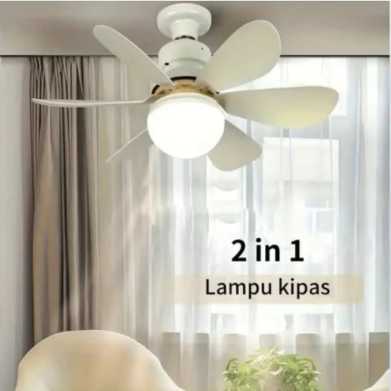 Ceiling Heli Fan + Lampu LED Kipas Angin INFICO INF-520 W/Remote 6 Blade 20” Kipas angin Plafon Lamp