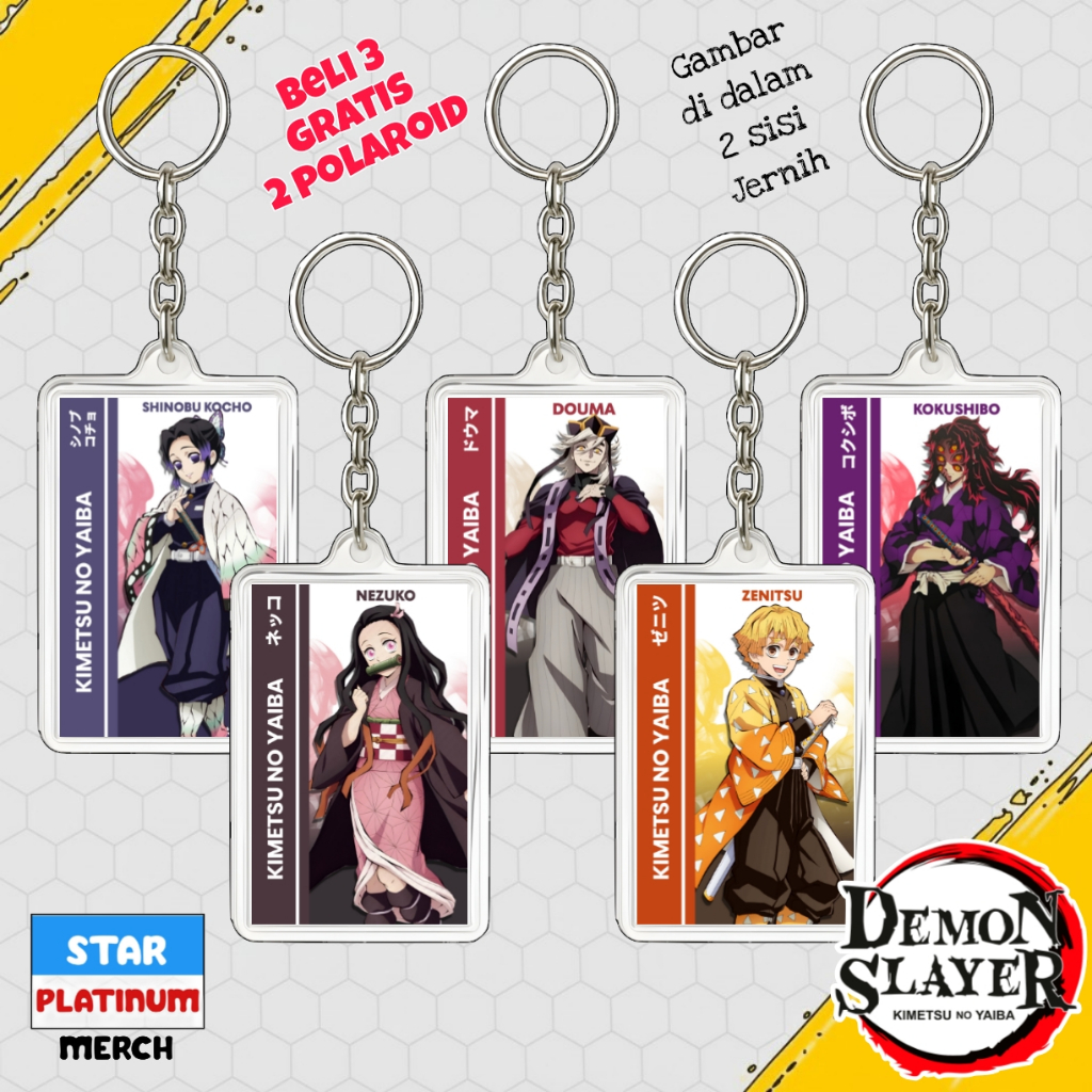 Gantungan Kunci Keychain Kimetsu no Yaiba - Keychain Demon Slayer - Ganci Anime - Gantungan Kunci Ka