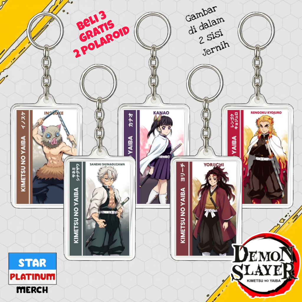 Gantungan Kunci Keychain Kimetsu no Yaiba - Keychain Demon Slayer - Ganci Anime - Gantungan Kunci Sa