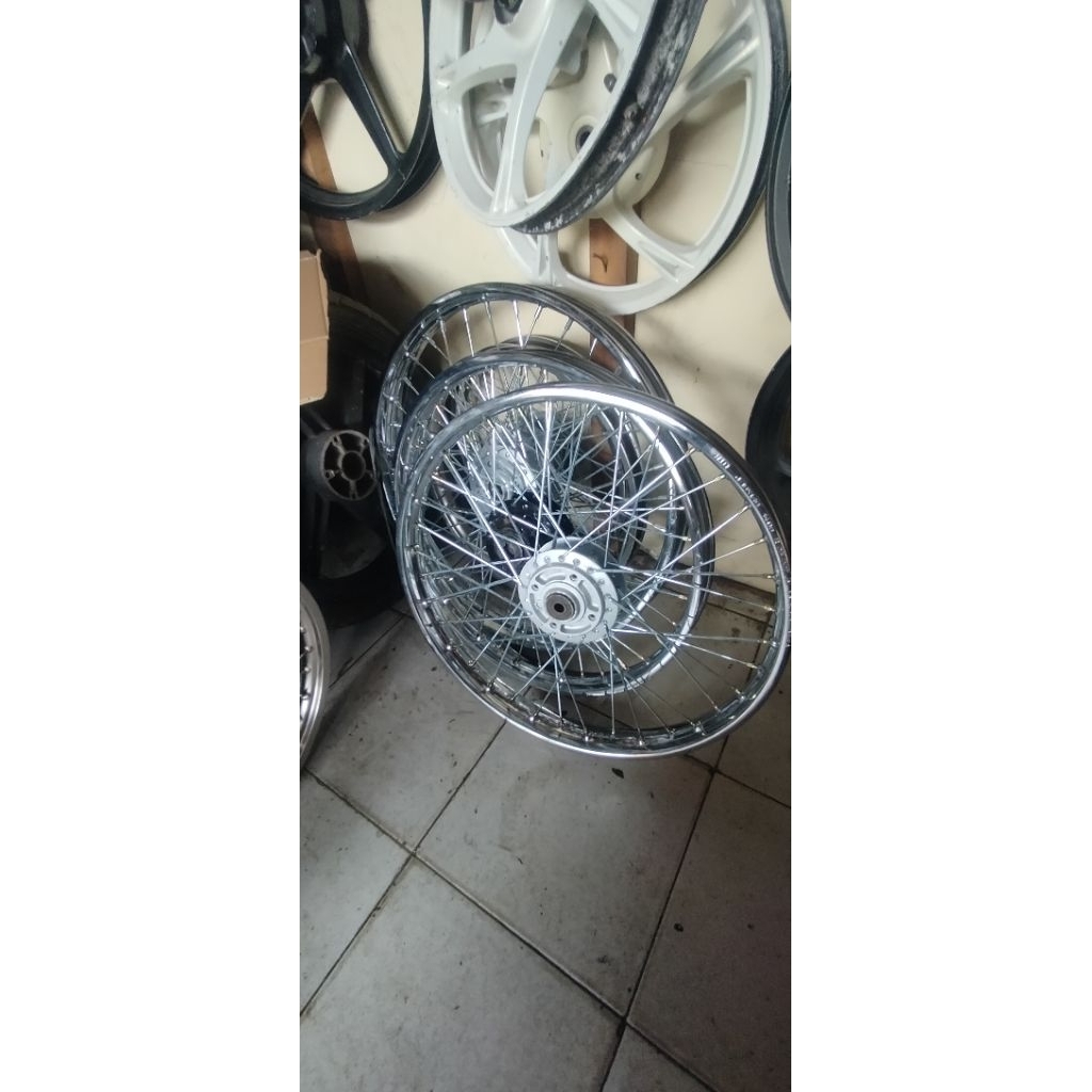velg jari2 dpan ring 19x140 untuk all motor bebek Honda Yamaha, pelek baru ORI DID+jari2 baru, tromo