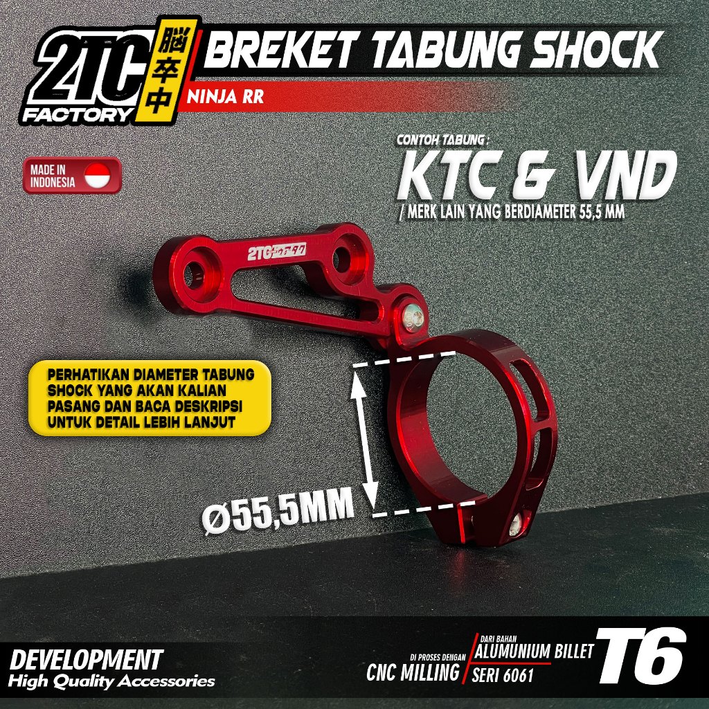 BREKET TABUNG SHOCK BRACKET TABUNG SHOCK BELAKANG KTC & VND NINJA RR CNC BY 2TC FACTORY