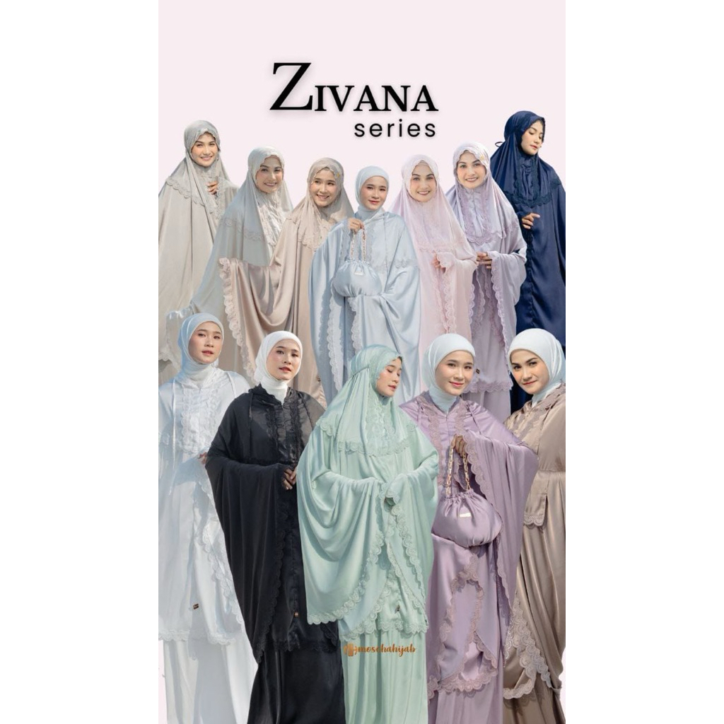 Mukena Zivana hasna/mukena silk premium/mukena silk renda/mukena silk lebaran