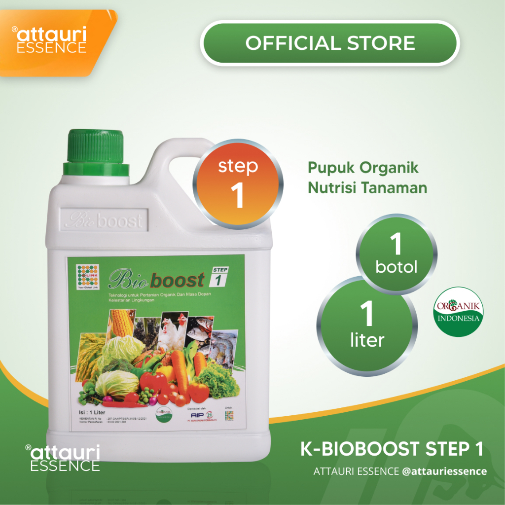 K-Link K-BioBoost STEP 1 Original (1 Liter) Pupuk Cair Organik Hayati BioBoost Pupuk Pertanian, Tumb