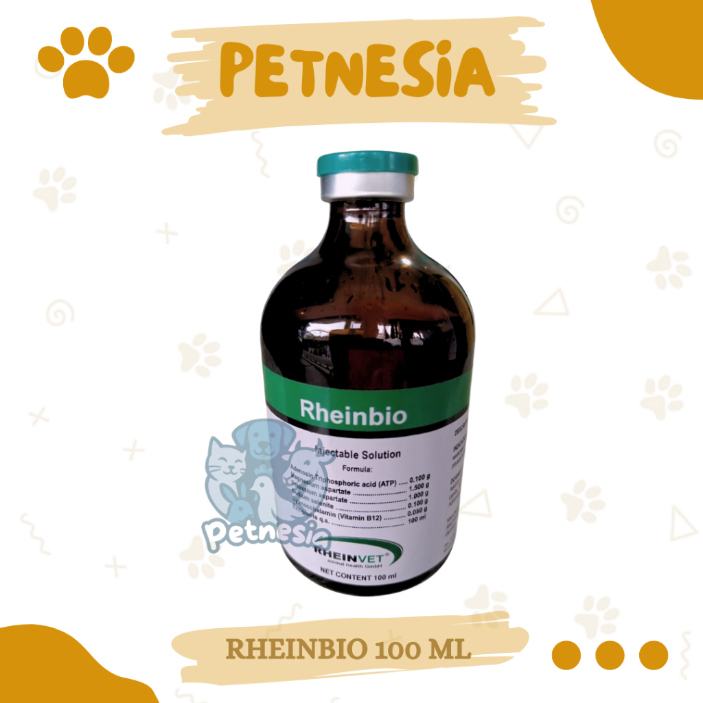 RHEINBIO 100 ML INJEKSI ATP - Energi (Penguat Otot dan Penambah Stamina Hewan) Seperti Biosolamin