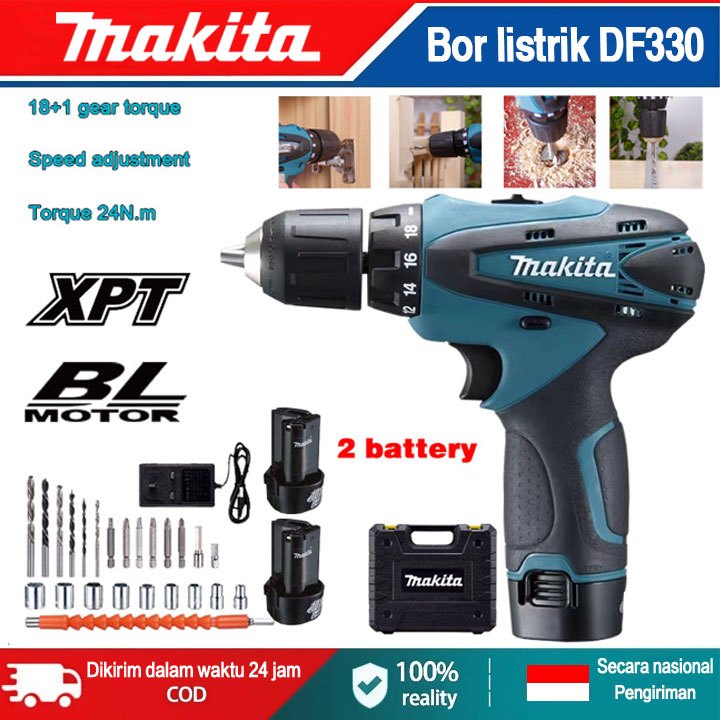 Bor Listrik Makita DF330 Bor Listrik Tanpa Kabel Obeng Rumah Tangga Obeng Listrik Multifungsi