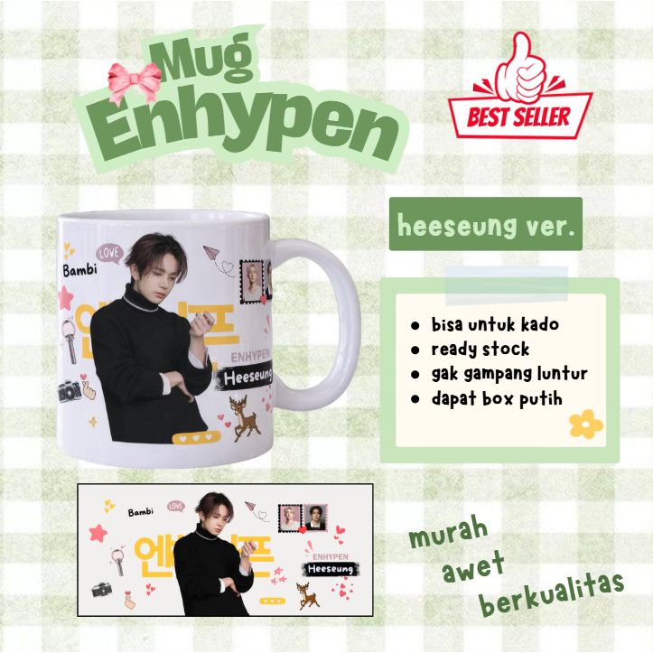 Mug keramik Enhypen KPOP cocok untuk Mug jay heeseung jake sunghoon sunoo jungwon niki
