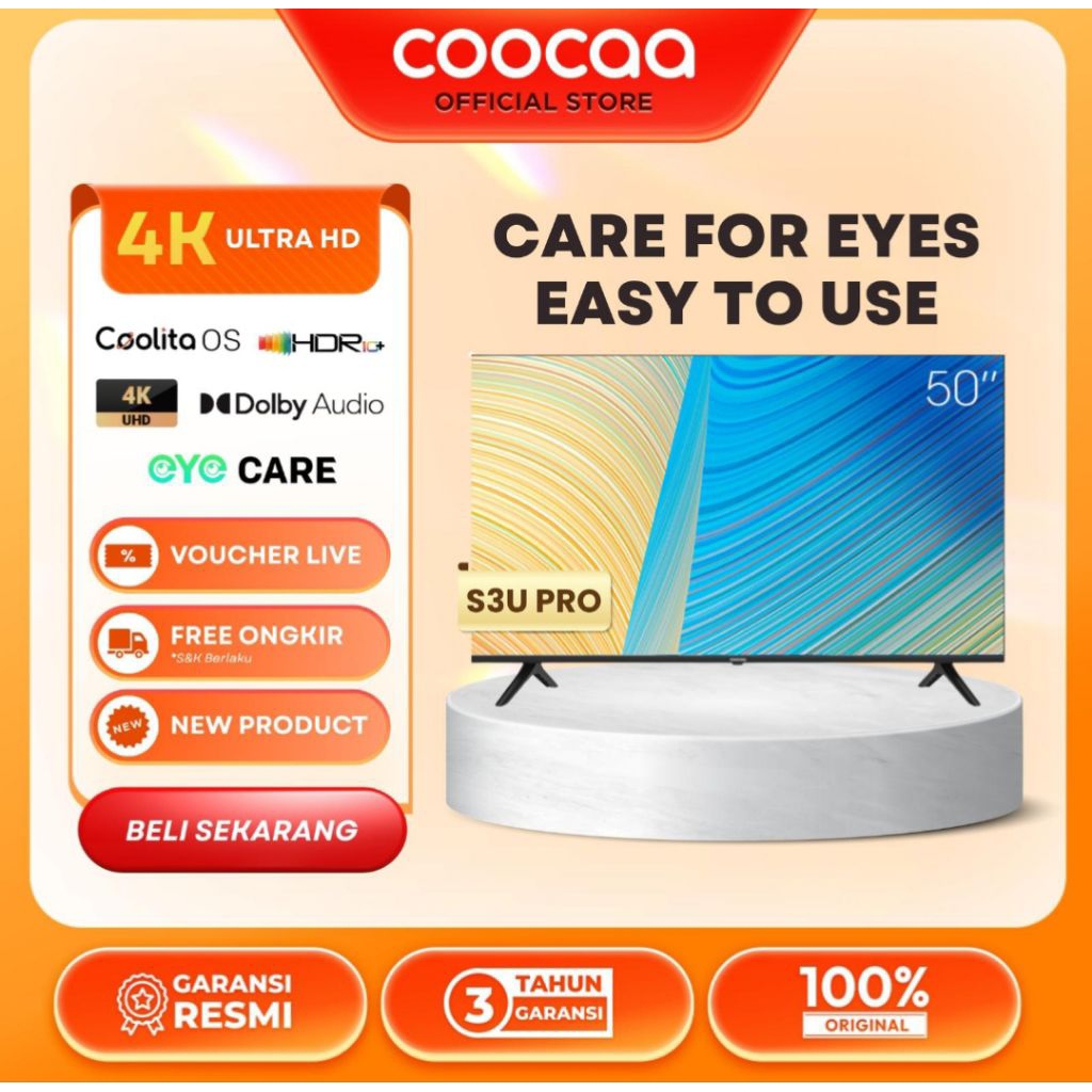TV LED COOCAA 50INCH SMART TV S3U PRO 50S3U TV COOCAA 50INCH SMART TV TV COOCAA 50 INCH 4K