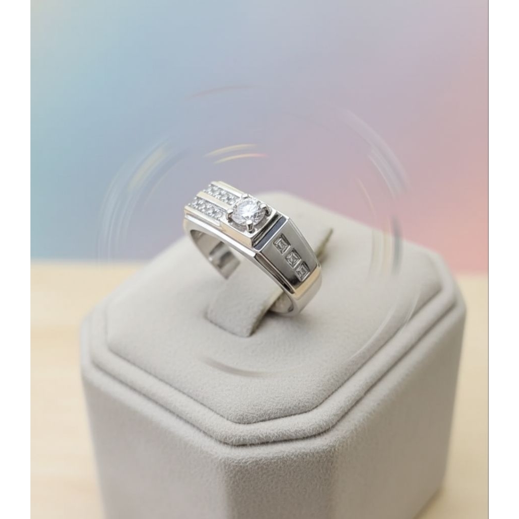 cincin perak berlian Banjar minimalis