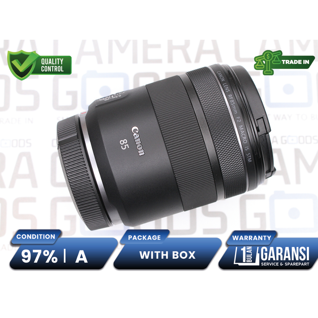 Lensa Canon RF 85mm F2 Macro IS STM Lens Second Bekas Grade A / RF85mm f/2 - L250583