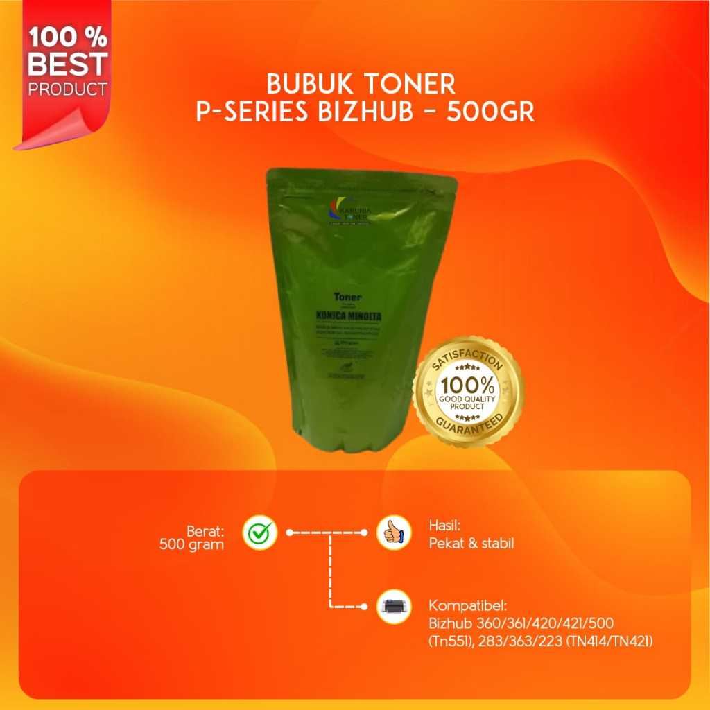 bubuk toner P-series for BIZHUB 360 361 420 421 500 500TN551, BIZHUB 283 363 223 TN414 TN421 500gram