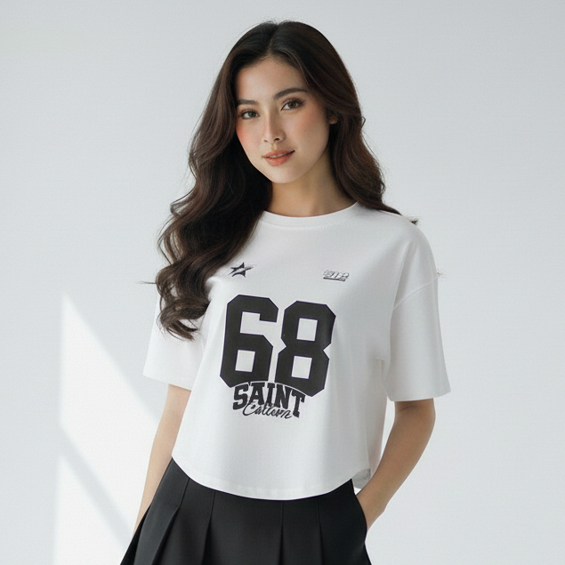 Kaos Oval Lengan Pendek/Kaos Polos Oval/Kaos Oval Motif Angka