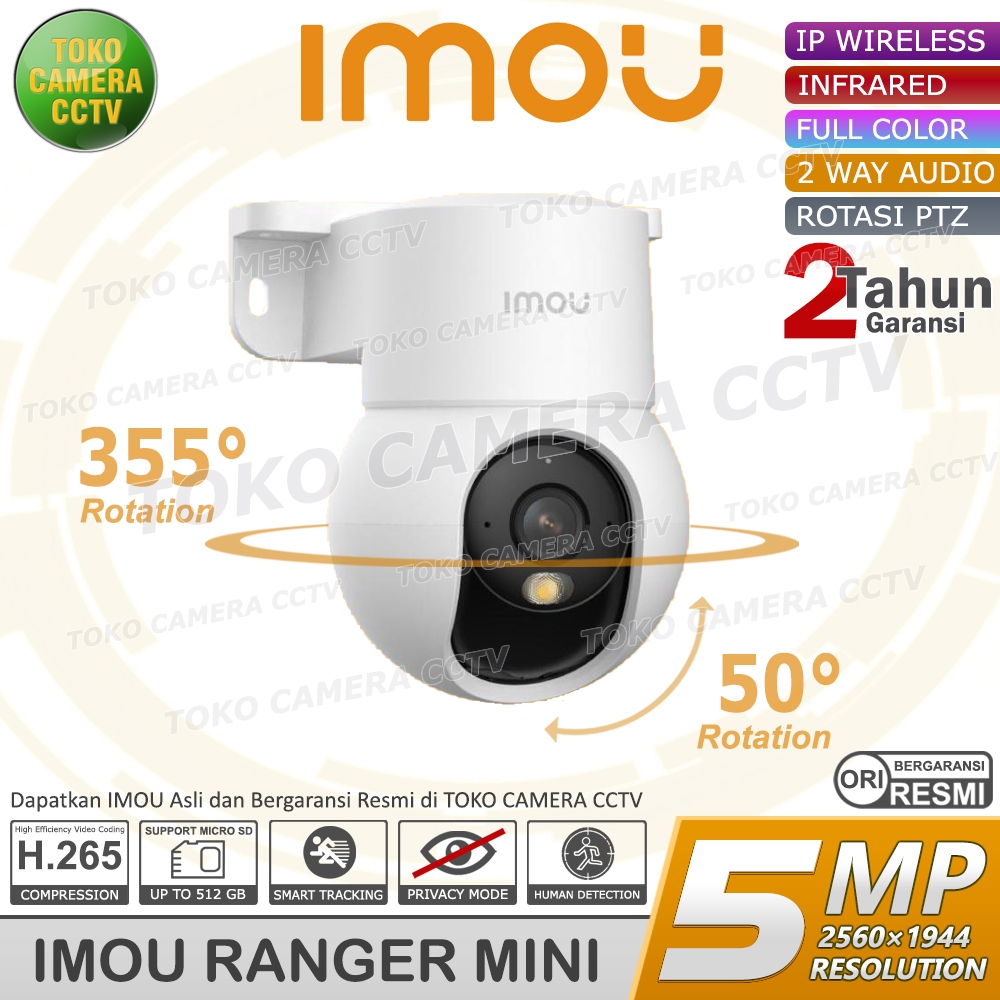 CCTV WIFI PTZ IMOU RANGER MINI 5MP KAMERA CCTV PINTAR BERSUARA BERWARNA