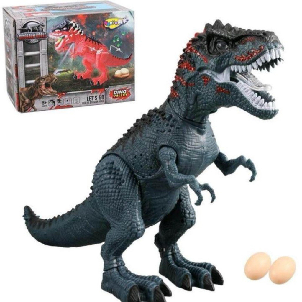 (BISA COD) Mainan Dinosaurus Tyrannosaurus T Rex Bisa Bertelor Jalan Bercahaya / Mainan robot Dinosa