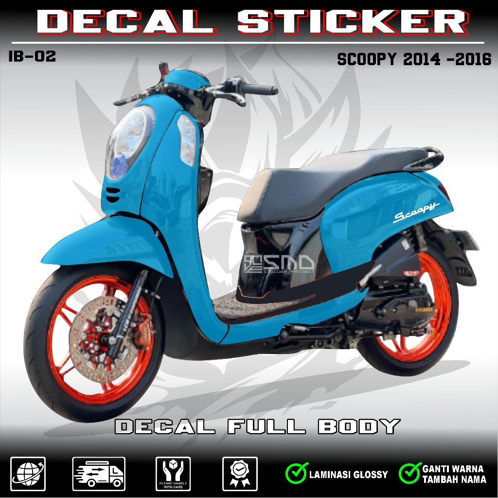 DECAL STICKER SCOOPY 2014 - 2016 MOTIF SIMPLE KEREN || DECAL FULL BODY GLOSSY