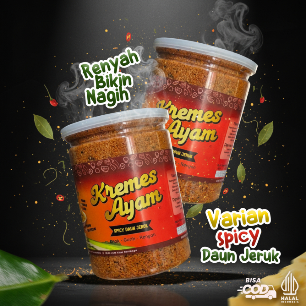 Kremes Ayam Spicy Pedas Mantap Daun Jeruk 260g - Sensasi Gurih Pedas Nagih & Renyah