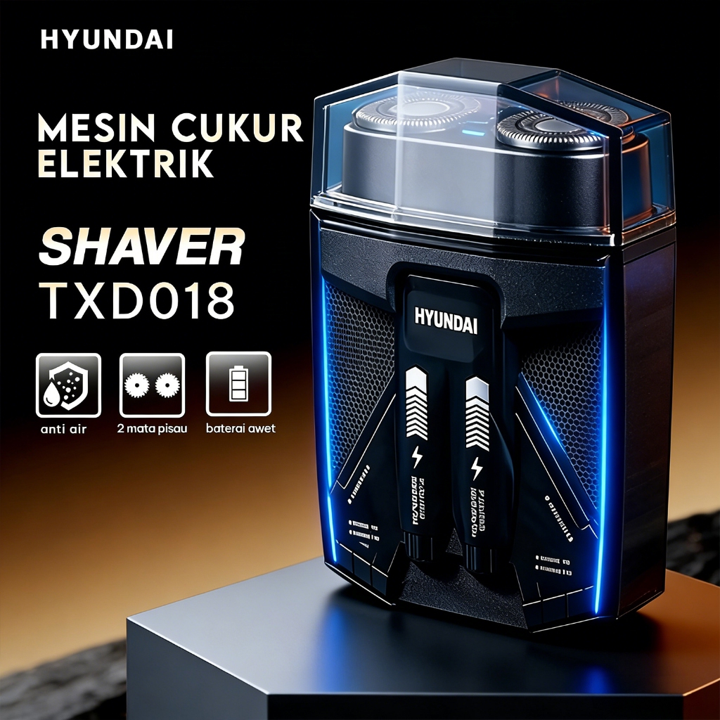 HYUNDAI TXD-018 Alat cukur portable mini Alat cukur kumis dan jenggot Alat cukur elektrik Garansi re
