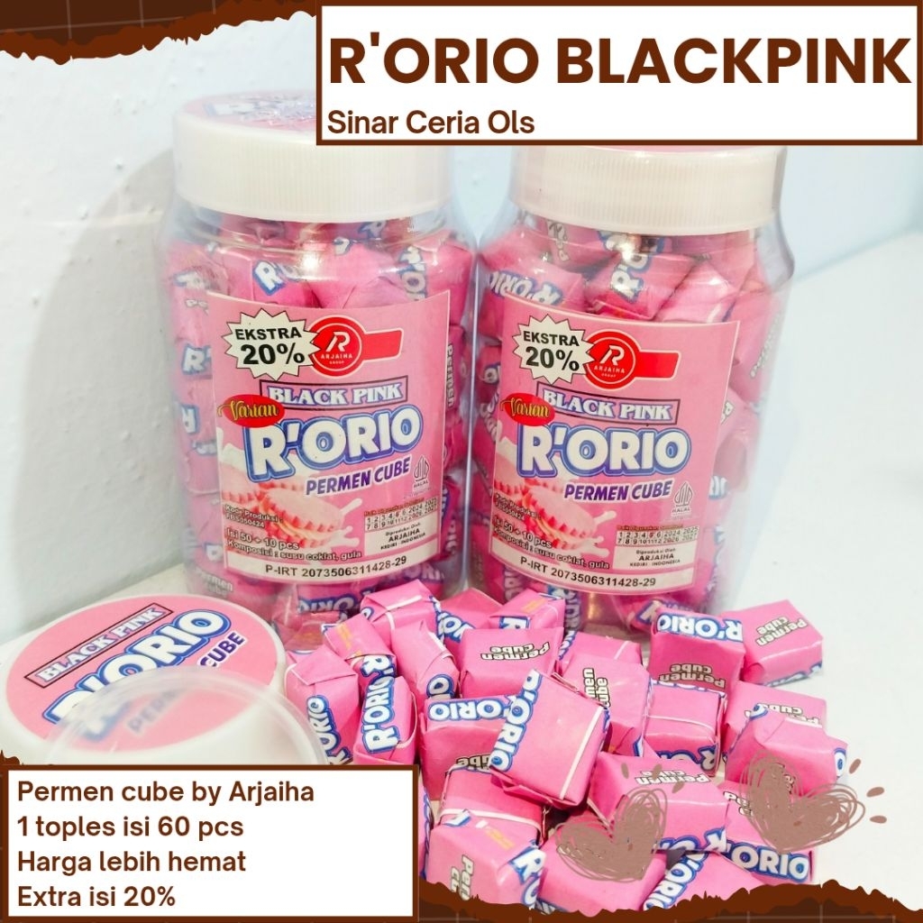 Permen Candy Cube Permen Viral Milo Millo R'OREO BLACKPINK Candy Cube Isi 60 Pcs