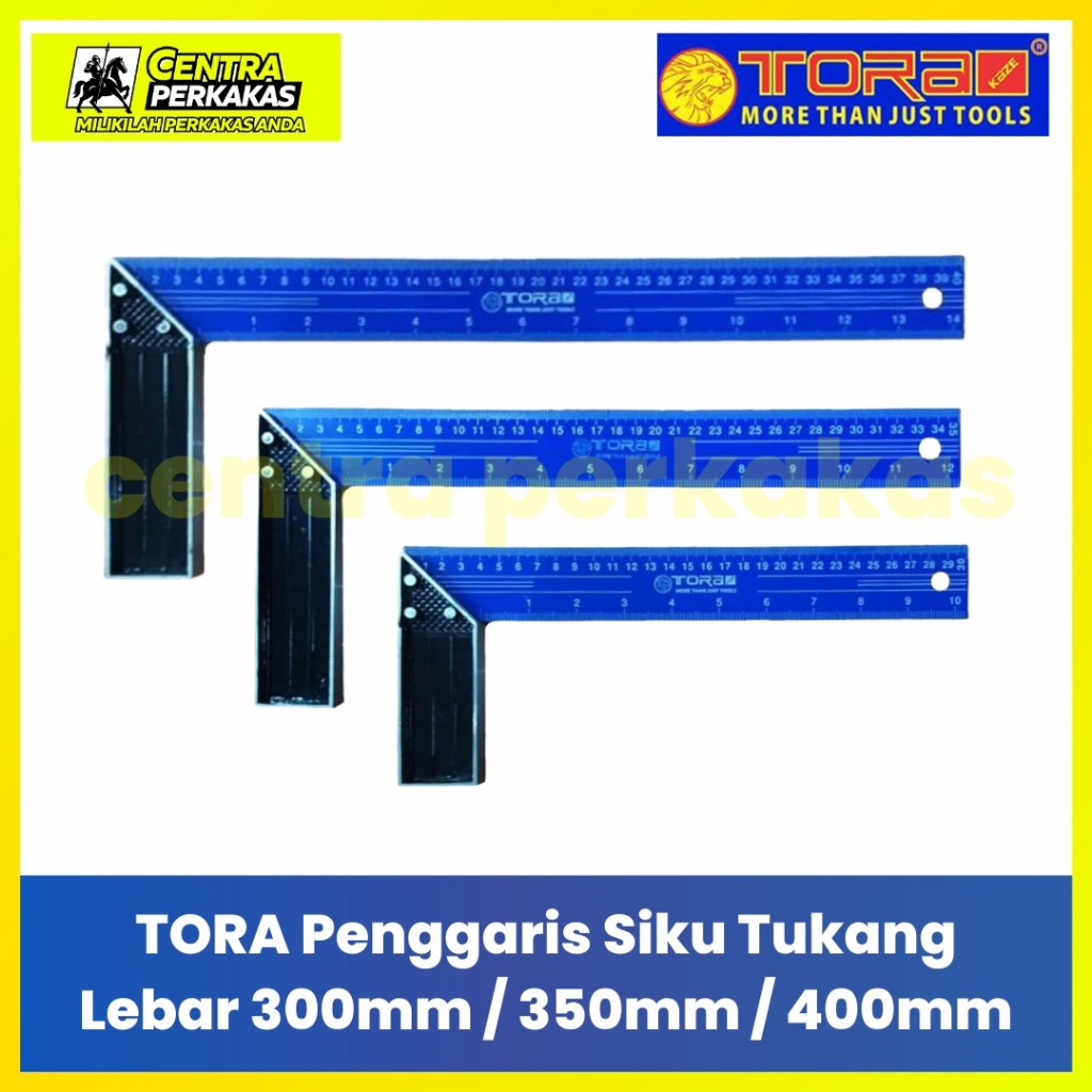 TORA Siku Tukang Speed Square Lebar 12"/14"/16" Try Square Rafter | Penggaris Siku Kayu