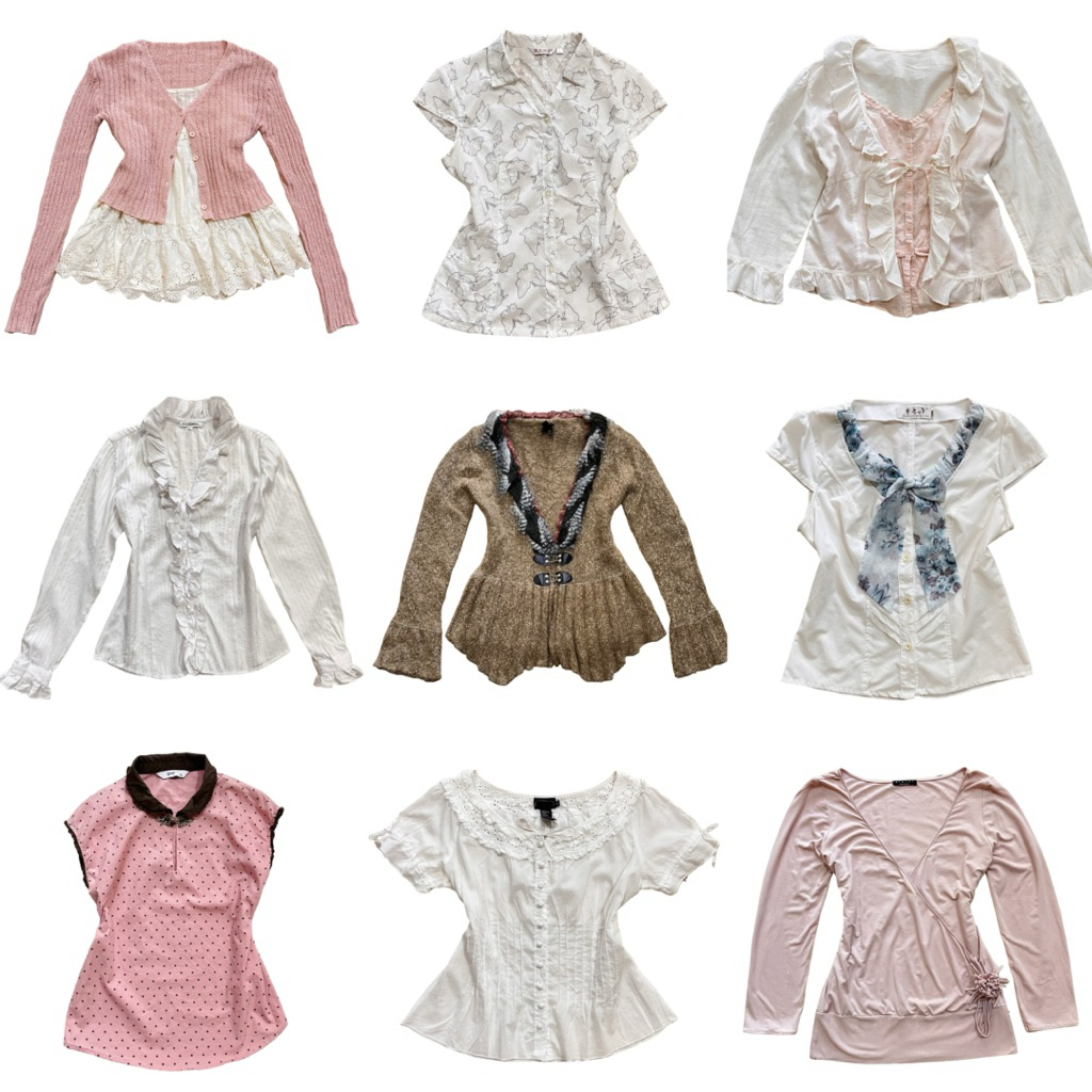 Batch 9 || Vintage 2000s Grunge Gothic Polkadot Milkmaid Coquette Morikei y2k Coquette Polkadot Kore