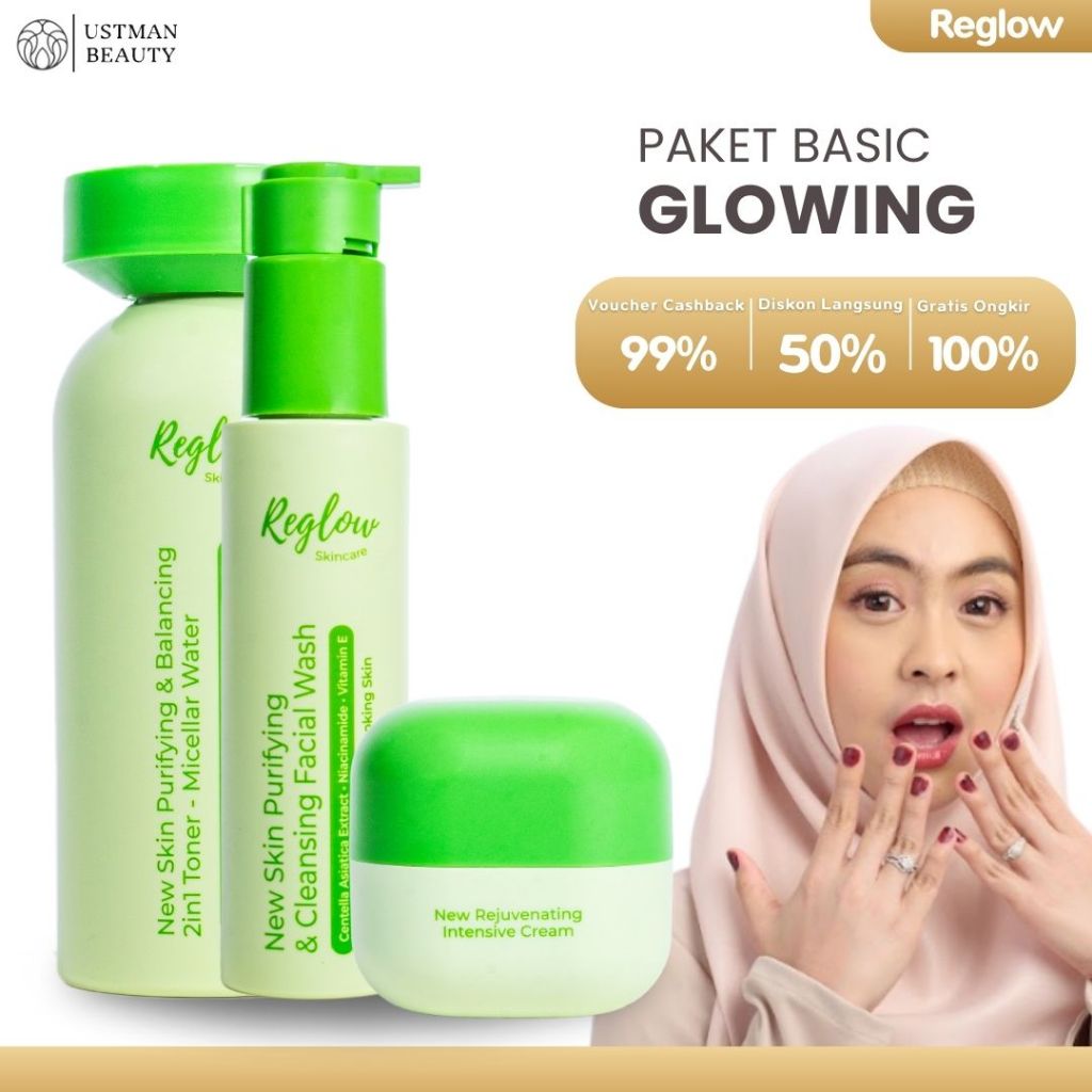 REGLOW Skincare dr Shindy Original Paket Basic Skincare 1 Set Lengkap Mencerahkan Wajah Glowing Offi