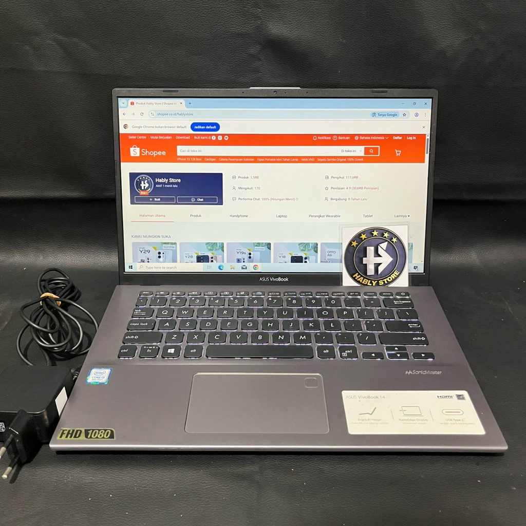 LAPTOP ASUS VIVOBOOK X412FA_A412FA CORE i3 8145U 8GB SSD 512GB 14INCH SECOND BERGARANSI