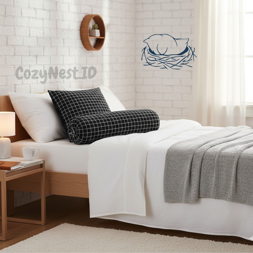 Bantal Guling 3 SET Katun Motif Premium Empuk Dewasa Balita Anti Kempes