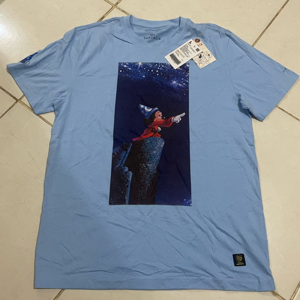 GIORDANO Tshirt Blue Disney Fantasia Size L
