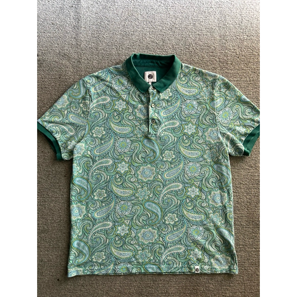 Polo shirt pretty green paisley hijau