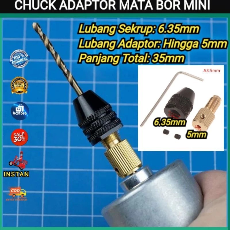 CHUCK Keyless mata bor dinamo rakitan DC775 DC795 as 5mm drill chuck bor mini DIY