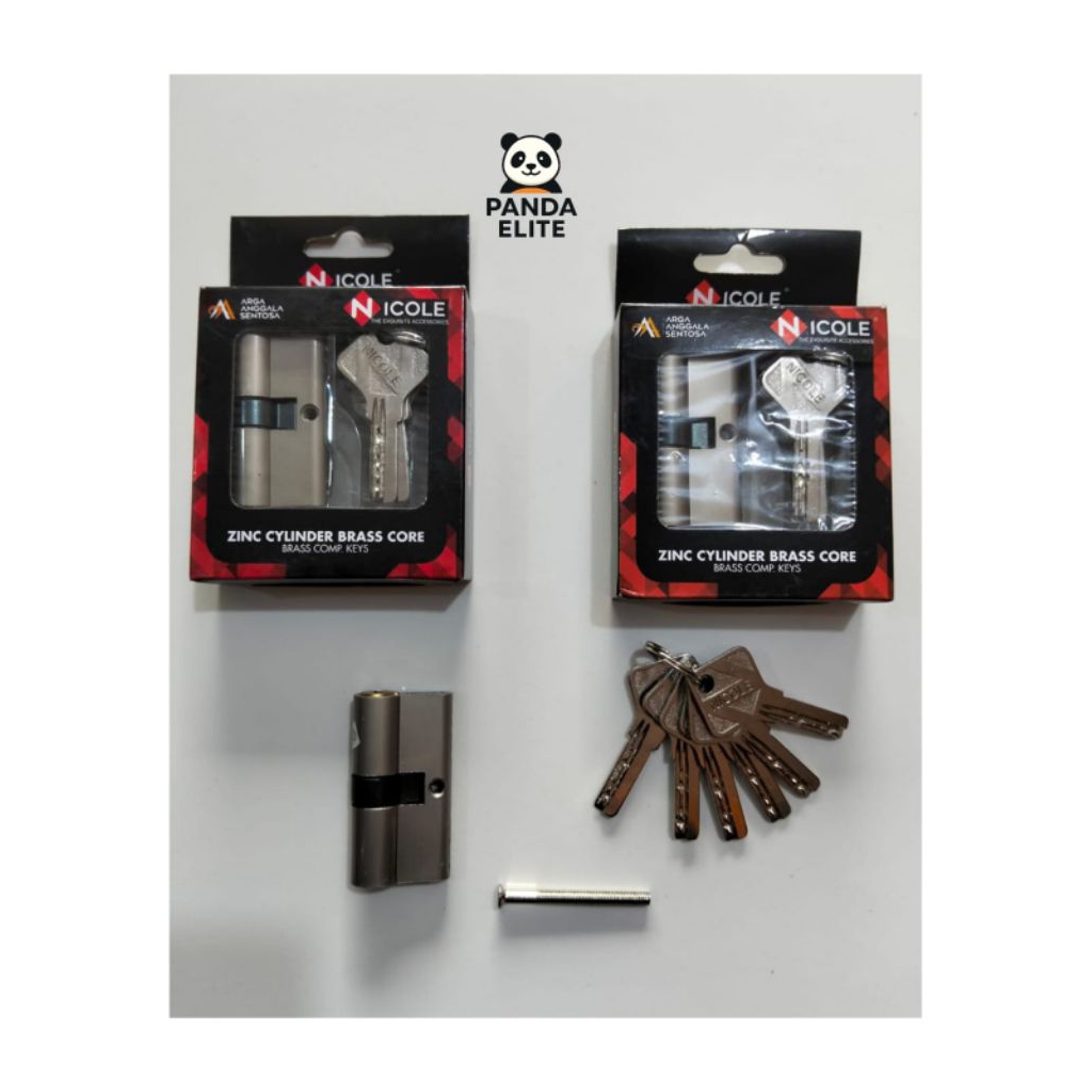 Silinder Kunci Pintu Nicole Original – Cylinder Lock Kuningan Anti Macet
