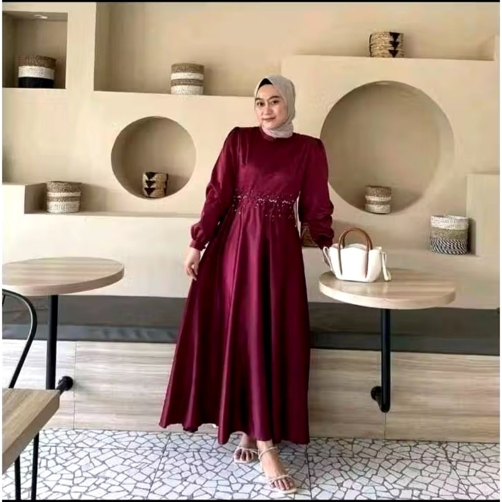 Barina Dres satin gamis satin Premium