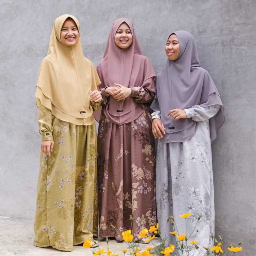 Preloved Hijab Alila - Gamis Lila - Gamis Poti Raffles - FK French Khimar Aazeen - Gamis Motif