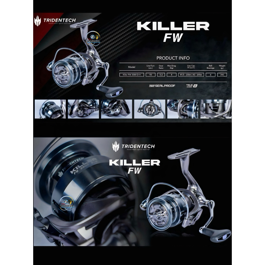 Reel TRIDENTECH KILLER FW 3000 D- H || Tight SealProof || True Number 6 || Power Handle || Garansi R