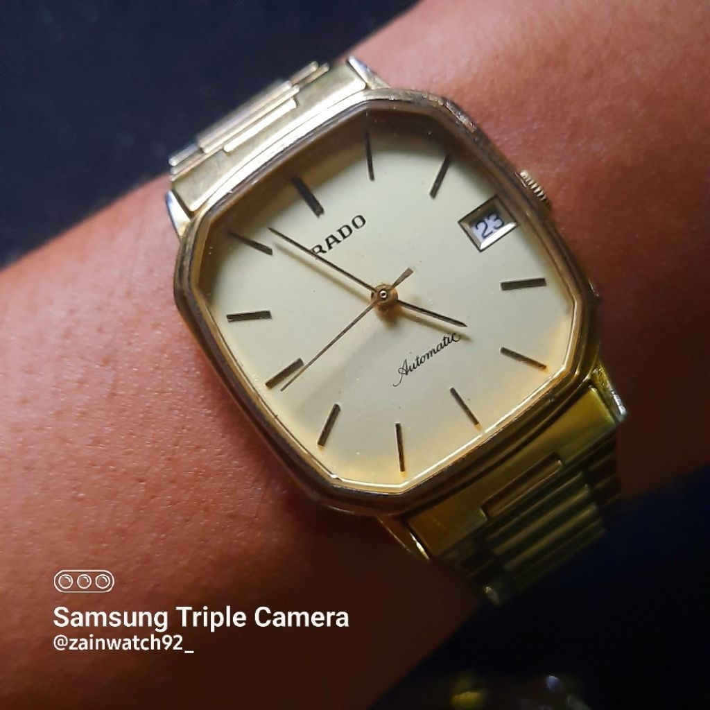 Jam Tangan Rado Automatic Kotak Tank Gold Dial Vintgae ORIGINAL