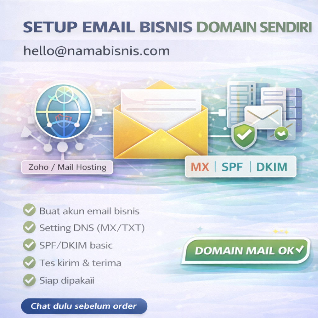Jasa Setup Email Bisnis Domain Sendiri | hello@namabisnis.com