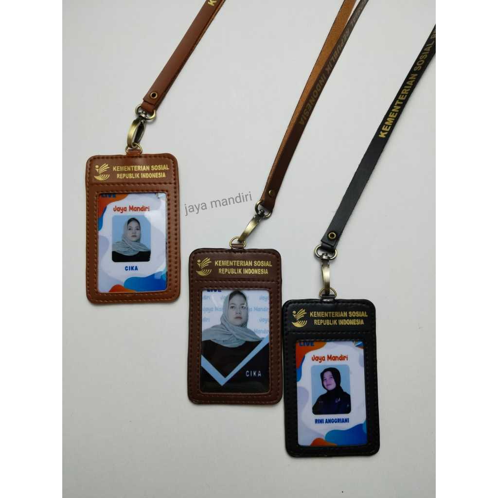 Tempat ID Card KEMENSOS Kulit | ID Card KEMENSOS DINSOS Name Tag ID Card KEMENSOS DINSOS