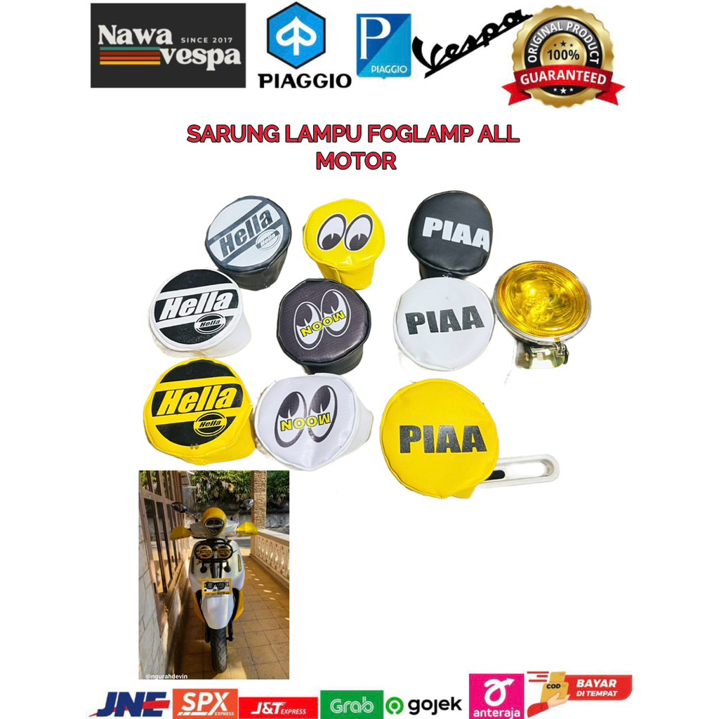 Cover kulit tutup Lampu Foglamp Hologen bilet sorot moods kabut cocok untuk vespa clasik matic di ra
