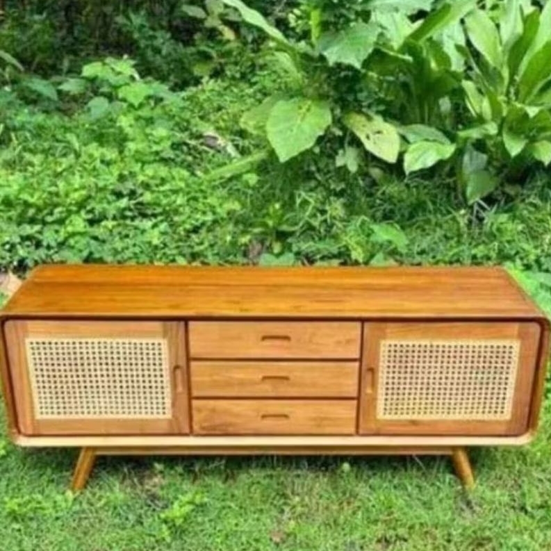 PROMO  BUFET TV MINIMALIS//BUFET TV ROTAN KAYU JATI