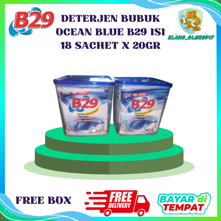 [FREE BOX] B29 Deterjen Bubuk Rencengan 20gx18 pcs Sabun Cuci Baju